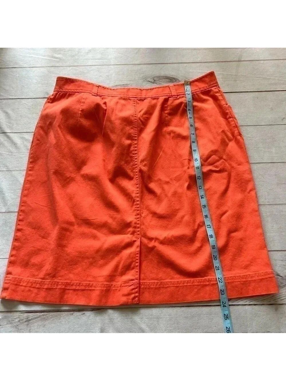 Pendleton Denim Jean Skirt Orange Straight Pencil Women’s Size 16 - Picture 6 of 6